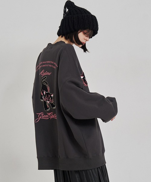 SeeSew(シーソー)の「【UNISEX】NEKOMATA CRUE SWEAT/ネコマタクルースウェット(スウェット・メンズ・ブラック/チャコールグレー/ライトグレー・M/L)」の10枚目の写真