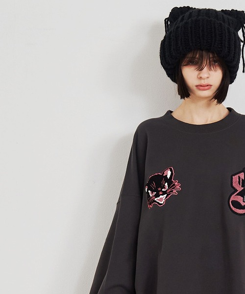 SeeSew(シーソー)の「【UNISEX】NEKOMATA CRUE SWEAT/ネコマタクルースウェット(スウェット・メンズ・ブラック/チャコールグレー/ライトグレー・M/L)」の9枚目の写真