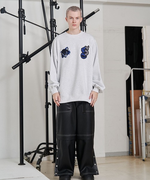 SeeSew(シーソー)の「【UNISEX】NEKOMATA CRUE SWEAT/ネコマタクルースウェット(スウェット・メンズ・ブラック/チャコールグレー/ライトグレー・M/L)」の20枚目の写真