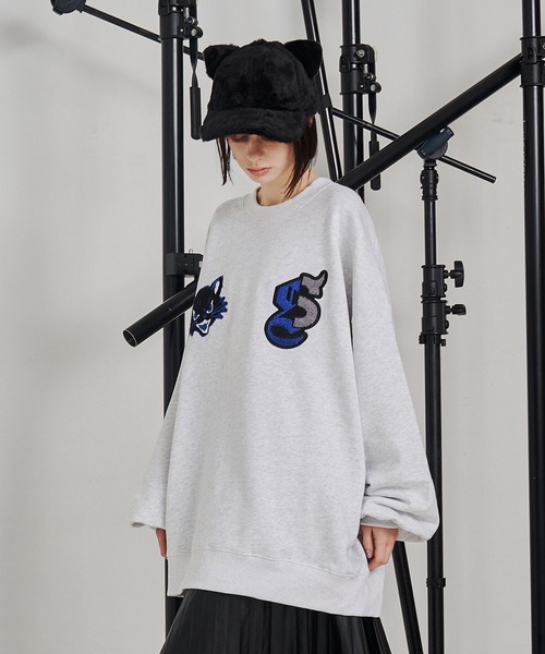 SeeSew(シーソー)の「【UNISEX】NEKOMATA CRUE SWEAT/ネコマタクルースウェット(スウェット・メンズ・ブラック/チャコールグレー/ライトグレー・M/L)」の12枚目の写真