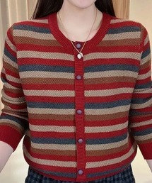 マルチカラーボーダーカーディガン