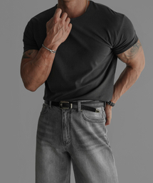 BOWLOW PRODUCT（バウロープロダクト）の「Premium Cotton Muscle Fit Short Sleeve T-Shirt [Charcoal]（Tシャツ/カットソー・メンズ）」