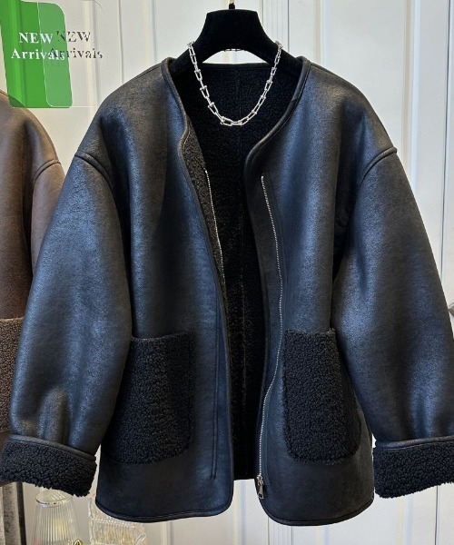 極美品❣️大きいサイズ本革（羊）ノーカラージャケット 楽天市場】ノーカラージャケット レディース ノーカラー ライダース