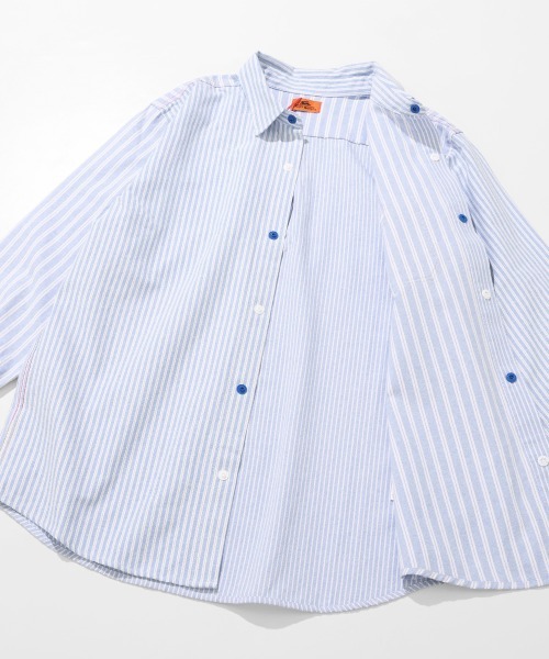 KRIFF MAYER(クリフメイヤー)の「袖リブハッピーシャツ(シャツ/ブラウス・メンズ・オフホワイト/サックスブルー/カラフル/グリーン/その他5/オレンジ・MEDIUM/X-LARGE/LARGE)」の20枚目の写真