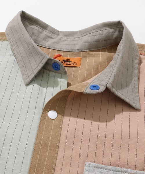 KRIFF MAYER(クリフメイヤー)の「袖リブハッピーシャツ(シャツ/ブラウス・メンズ・オフホワイト/サックスブルー/カラフル/グリーン/その他5/オレンジ・MEDIUM/X-LARGE/LARGE)」の21枚目の写真