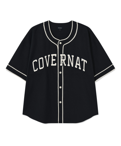 COVERNAT(カバーナット)の「アーチロゴベースボールハーフシャツ Dark Navy(シャツ/ブラウス・レディース・その他・X-LARGE/MEDIUM/LARGE/SMALL)」の1枚目の写真