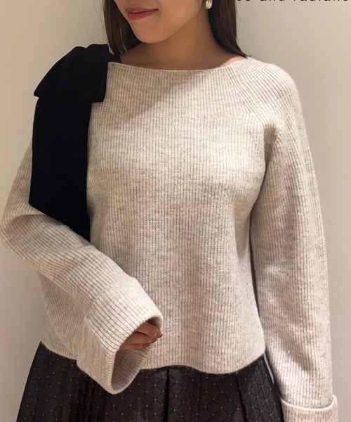 アプワイザーリッシェ　ベロアリボン　ニット ベロアリボンゆるニット（ニット/セーター）｜Apuweiser-riche