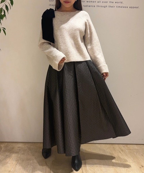 ベロアリボンゆるニット（ニット/セーター）｜Apuweiser-riche