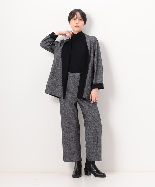 COMME CA（コムサ）の「〔 Sサイズ 〕 ウールフライス ハイネックプルオーバー（ニット/セーター・レディース・ブラック/トップグレー・5号）」の7枚目の写真