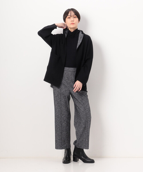 COMME CA（コムサ）の「〔 Sサイズ 〕 ウールフライス ハイネックプルオーバー（ニット/セーター・レディース・ブラック/トップグレー・5号）」の9枚目の写真