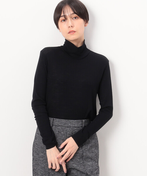 COMME CA（コムサ）の「〔 Sサイズ 〕 ウールフライス ハイネックプルオーバー（ニット/セーター・レディース・ブラック/トップグレー・5号）」の10枚目の写真