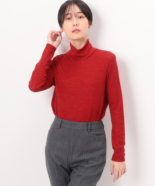 COMME CA（コムサ）の「〔 Sサイズ 〕 ウールフライス ハイネックプルオーバー（ニット/セーター・レディース・ブラック/トップグレー・5号）」の13枚目の写真