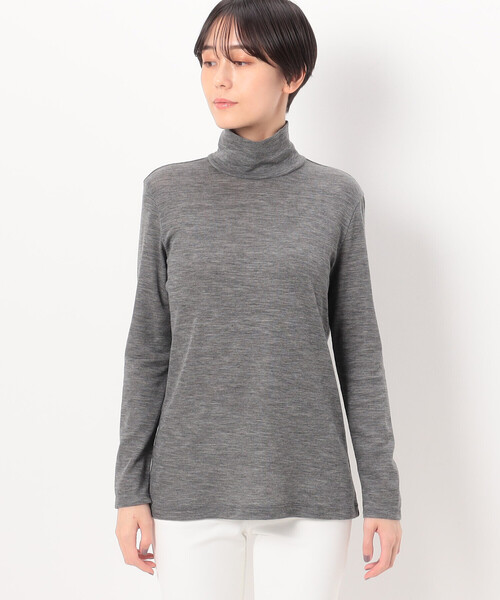 COMME CA（コムサ）の「〔 Sサイズ 〕 ウールフライス ハイネックプルオーバー（ニット/セーター・レディース・ブラック/トップグレー・5号）」の14枚目の写真