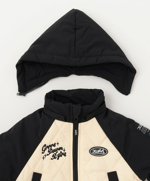 X-girl Stages（エックスガールステージス）の「バックロゴキルティングブルゾン（ブルゾン・キッズ・アイボリー/ピンク・140cm/130cm/90cm/100cm/110cm/120cm）」の5枚目の写真