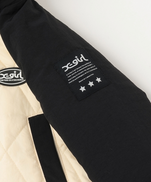 X-girl Stages（エックスガールステージス）の「バックロゴキルティングブルゾン（ブルゾン・キッズ・アイボリー/ピンク・140cm/130cm/90cm/100cm/110cm/120cm）」の8枚目の写真