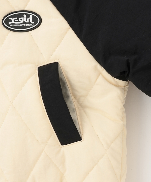 X-girl Stages（エックスガールステージス）の「バックロゴキルティングブルゾン（ブルゾン・キッズ・アイボリー/ピンク・140cm/130cm/90cm/100cm/110cm/120cm）」の9枚目の写真