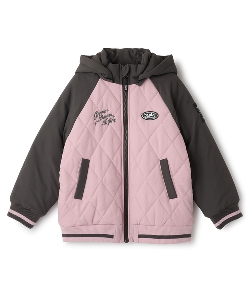 X-girl Stages（エックスガールステージス）の「バックロゴキルティングブルゾン（ブルゾン・キッズ・アイボリー/ピンク・140cm/130cm/90cm/100cm/110cm/120cm）」の15枚目の写真