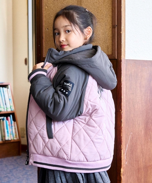X-girl Stages（エックスガールステージス）の「バックロゴキルティングブルゾン（ブルゾン・キッズ・アイボリー/ピンク・140cm/130cm/90cm/100cm/110cm/120cm）」の18枚目の写真