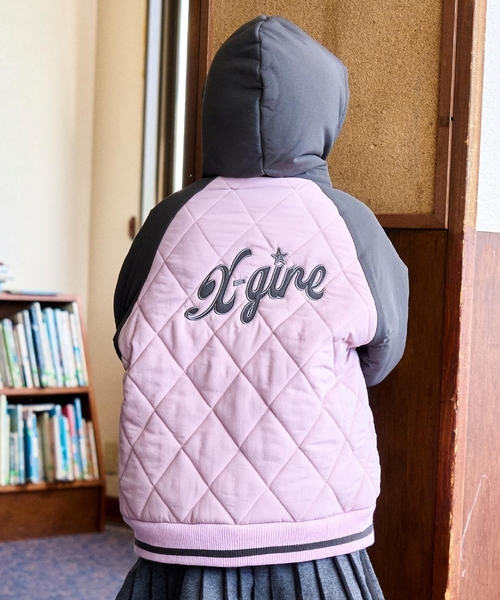 X-girl Stages（エックスガールステージス）の「バックロゴキルティングブルゾン（ブルゾン・キッズ・アイボリー/ピンク・140cm/130cm/90cm/100cm/110cm/120cm）」の20枚目の写真