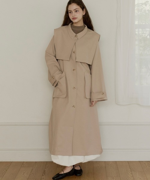 定価13万　新品　タグ　チノ　現行　トレンチコート　ロング　ベージュ　3way OLUN（オルン）の「3way long trench coat/3wayロングトレンチコート