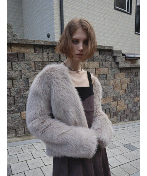 ファージャケット 003_グレー