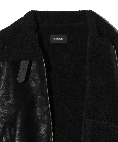 PIECEMAKER(ピースメーカー)の「CRACK LEATHER FLEECE MUSTANG (BLACK)(ダウンジャケット/コート・レディース・その他・FREE)」の5枚目の写真
