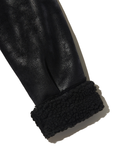PIECEMAKER(ピースメーカー)の「CRACK LEATHER FLEECE MUSTANG (BLACK)(ダウンジャケット/コート・レディース・その他・FREE)」の6枚目の写真
