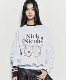 BUTTERFLY ROSE SIGNATURE SWEATSHIRT_MELANGE BROWN