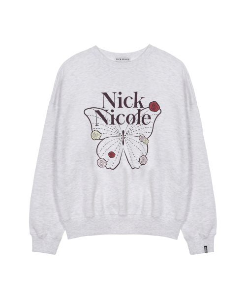 NICK&NICOLE(ニックアンドニコール)の「BUTTERFLY ROSE SIGNATURE SWEATSHIRT_MELANGE BROWN(スウェット・レディース・その他・FREE)」の4枚目の写真