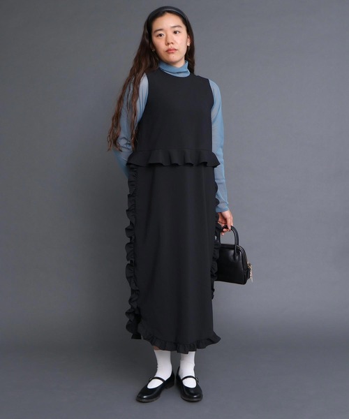 I am I in fact...（アイアムアイインファクト）の「SHELL FRILL peplum ドレス（ワンピース・レディース・ブラック・FREE）」の7枚目の写真