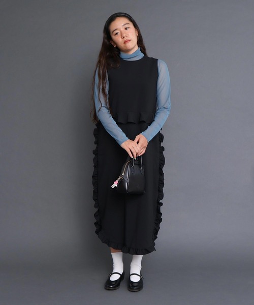 I am I in fact...（アイアムアイインファクト）の「SHELL FRILL peplum ドレス（ワンピース・レディース・ブラック・FREE）」の10枚目の写真