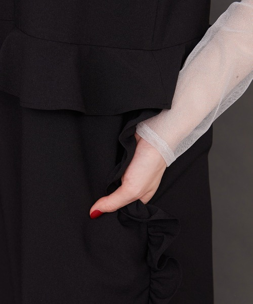 I am I in fact...（アイアムアイインファクト）の「SHELL FRILL peplum ドレス（ワンピース・レディース・ブラック・FREE）」の16枚目の写真
