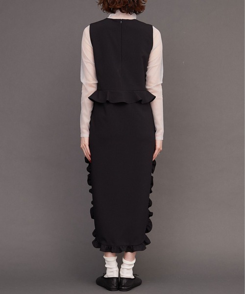 I am I in fact...（アイアムアイインファクト）の「SHELL FRILL peplum ドレス（ワンピース・レディース・ブラック・FREE）」の14枚目の写真