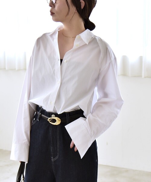 quaranciel(カランシエル)の「quaranciel:〈洗濯機可能〉レギュラーカラー ヨーク ルーズ シャツ(シャツ/ブラウス・レディース・ライトブルー/ホワイト/ブルー系・ONE SIZE)」の17枚目の写真