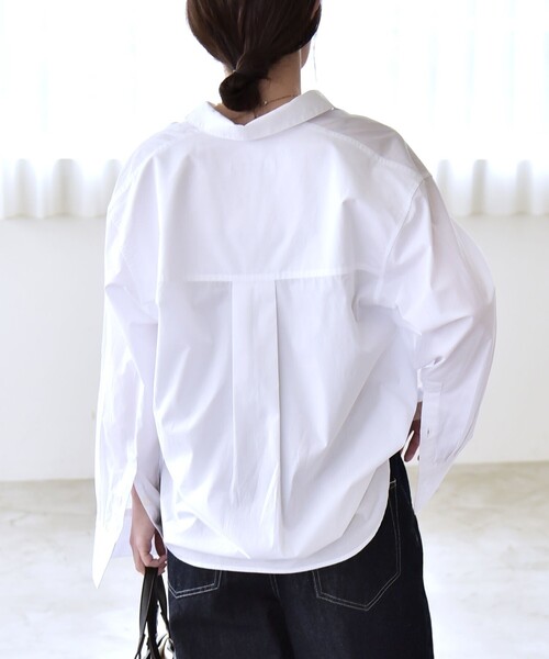 quaranciel(カランシエル)の「quaranciel:〈洗濯機可能〉レギュラーカラー ヨーク ルーズ シャツ(シャツ/ブラウス・レディース・ライトブルー/ホワイト/ブルー系・ONE SIZE)」の20枚目の写真