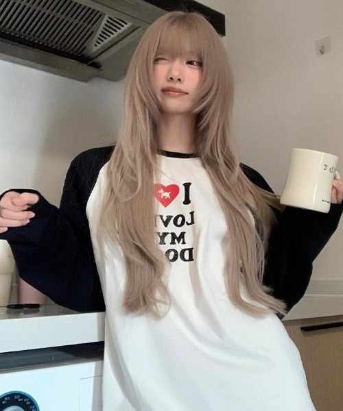 SHEPP(シープ)の「【26年春新作】ラブロゴプリントラグランロンT(Tシャツ/カットソー・レディース・ホワイト・M/L)」の11枚目の写真