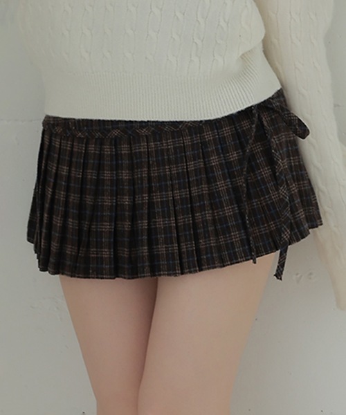 M DOLLY(エムドリー)の「check Lirica mini skirt/チェックリリカミニスカート(スカート・レディース・ブラック/ブラウン・S/M)」の2枚目の写真