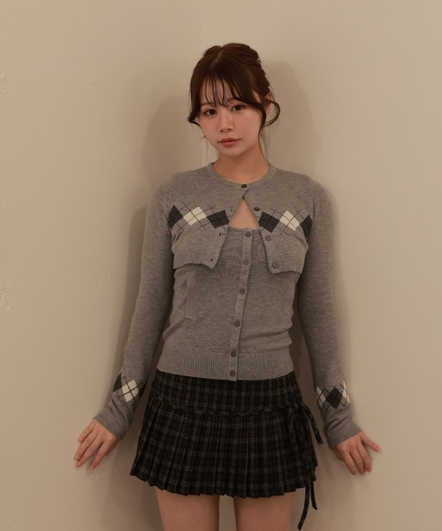 M DOLLY(エムドリー)の「check Lirica mini skirt/チェックリリカミニスカート(スカート・レディース・ブラック/ブラウン・S/M)」の4枚目の写真