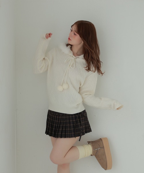 M DOLLY(エムドリー)の「check Lirica mini skirt/チェックリリカミニスカート(スカート・レディース・ブラック/ブラウン・S/M)」の14枚目の写真