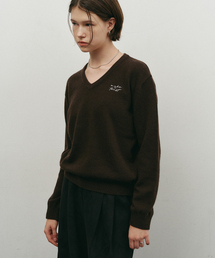 MAKE A TOAST（メイクアトースト）の「Raccoon V-neck Pullover Knit Brown MBEFNT004BR（ニット/セーター）」