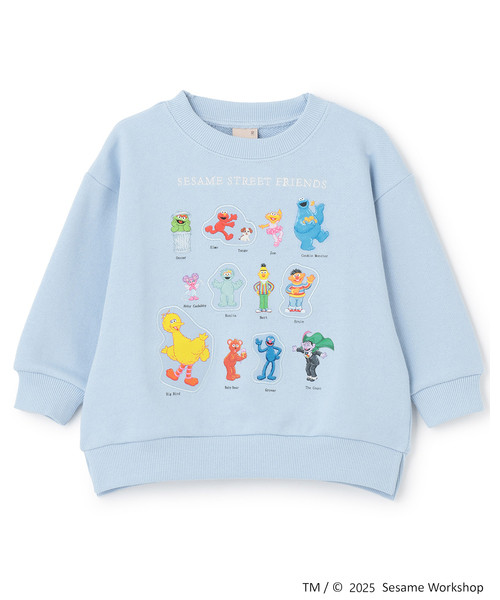 petit main（プティマイン）の「【SESAME STREET】キャラいっぱいトレーナー（スウェット・キッズ・カラフル/クリーム/ライトブルー・120cm/130cm/90cm/110cm/80ｃｍ/100cm）」の2枚目の写真