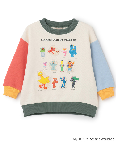 petit main（プティマイン）の「【SESAME STREET】キャラいっぱいトレーナー（スウェット・キッズ・カラフル/クリーム/ライトブルー・120cm/130cm/90cm/110cm/80ｃｍ/100cm）」の9枚目の写真