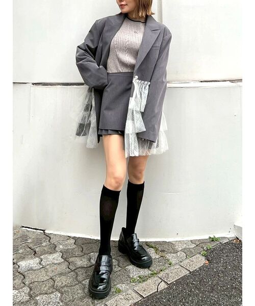 CALNAMUR(カルナムール)の「ケーブルMIXコンパクトニット(ニット/セーター・レディース・グレー/ネイビー/ブルー・FREE)」の11枚目の写真