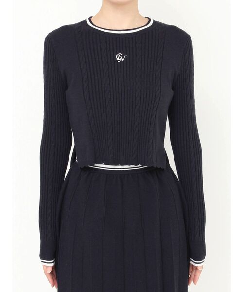 CALNAMUR(カルナムール)の「ケーブルMIXコンパクトニット(ニット/セーター・レディース・グレー/ネイビー/ブルー・FREE)」の12枚目の写真