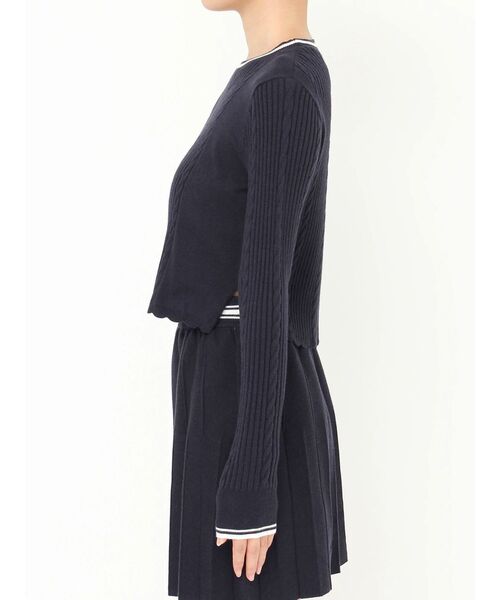 CALNAMUR(カルナムール)の「ケーブルMIXコンパクトニット(ニット/セーター・レディース・グレー/ネイビー/ブルー・FREE)」の13枚目の写真