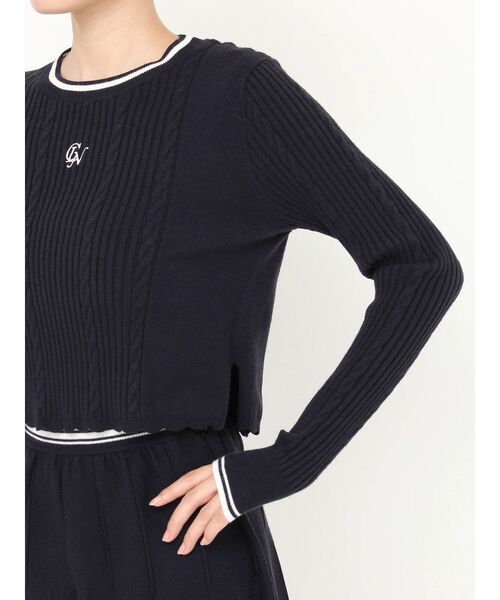 CALNAMUR(カルナムール)の「ケーブルMIXコンパクトニット(ニット/セーター・レディース・グレー/ネイビー/ブルー・FREE)」の16枚目の写真