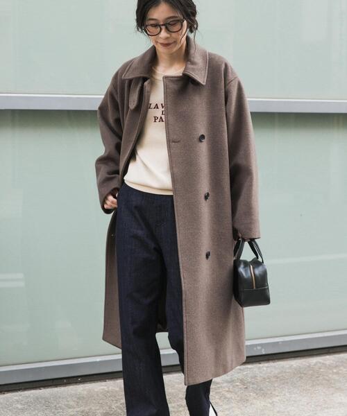 URBAN RESEARCH DOORS（アーバンリサーチドアーズ）の「ウールロングコート（その他アウター・レディース・ブラウン系その他/ネイビー・MEDIUM）」の7枚目の写真