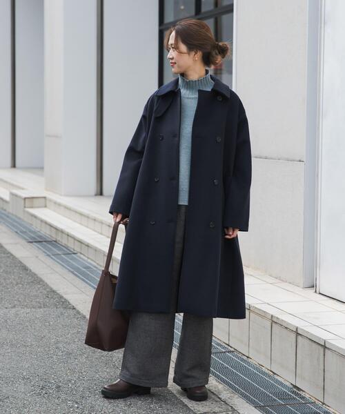 URBAN RESEARCH DOORS（アーバンリサーチドアーズ）の「ウールロングコート（その他アウター・レディース・ブラウン系その他/ネイビー・MEDIUM）」の18枚目の写真