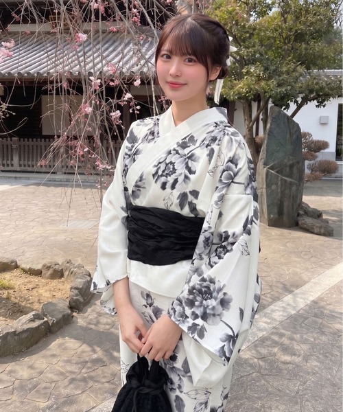 セール】着付けのいらない 浴衣 3点セット 【ワントーンで大人っぽ