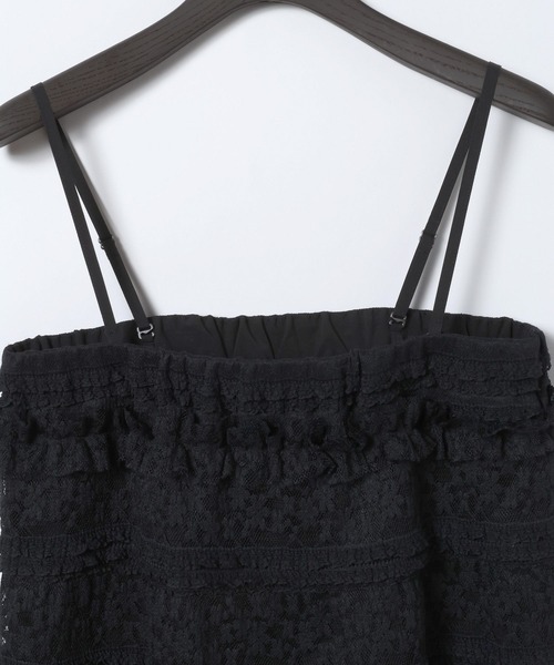 eL(エル)の「【eL】Jacquard Frill BarTop/641318(Tシャツ/カットソー・レディース・ブラック/オフホワイト・FREE)」の4枚目の写真